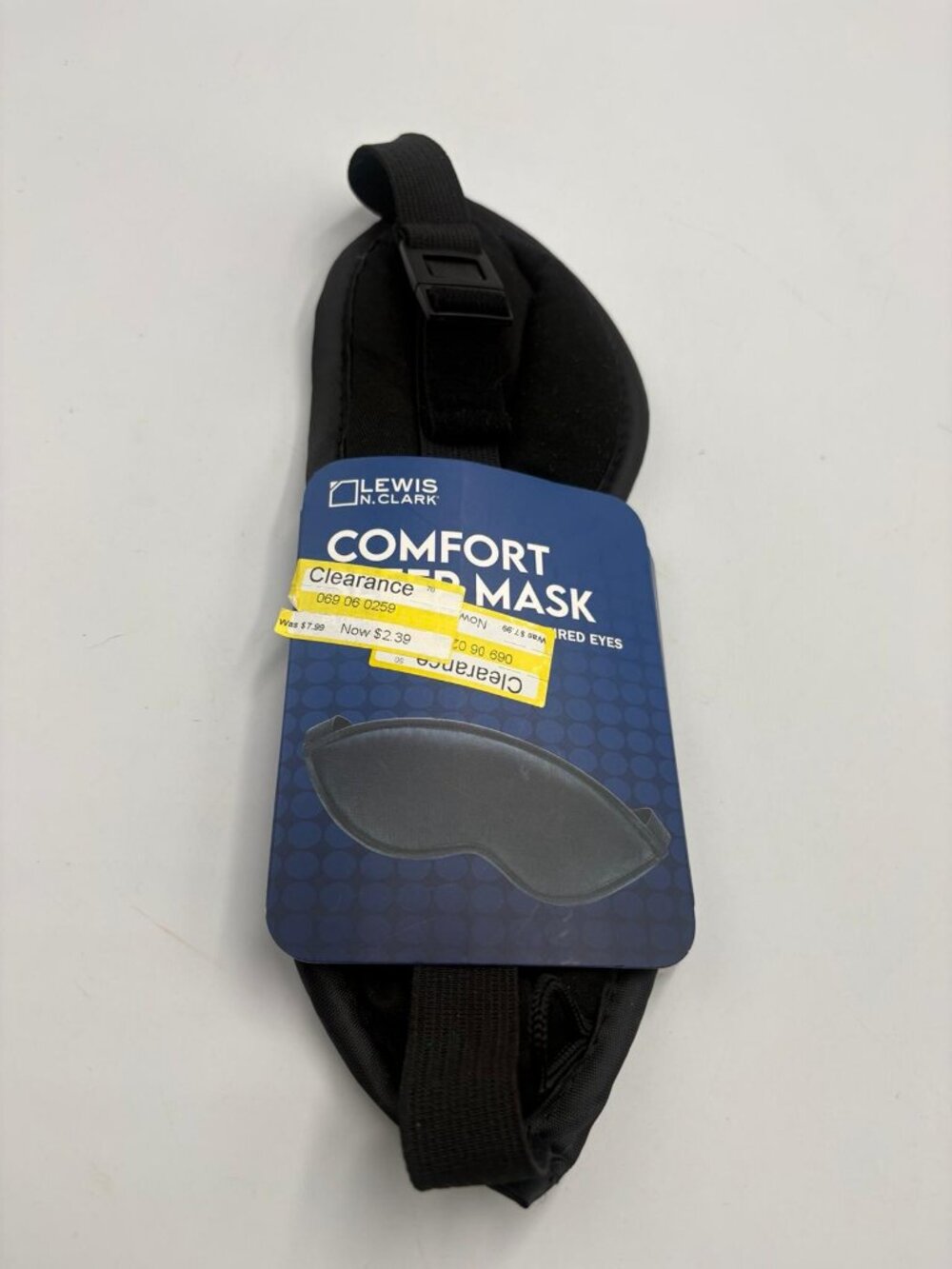 Lewis N Clark Comfort Sleep Mask Blue Black Adjustable Travel New